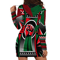 Power Fist And Patterns In Pan African Hoodie Dress - Wonder Print Shop