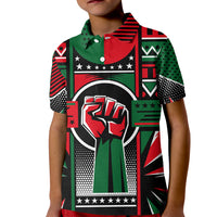 Power Fist And Patterns In Pan African Kid Polo Shirt - Wonder Print Shop