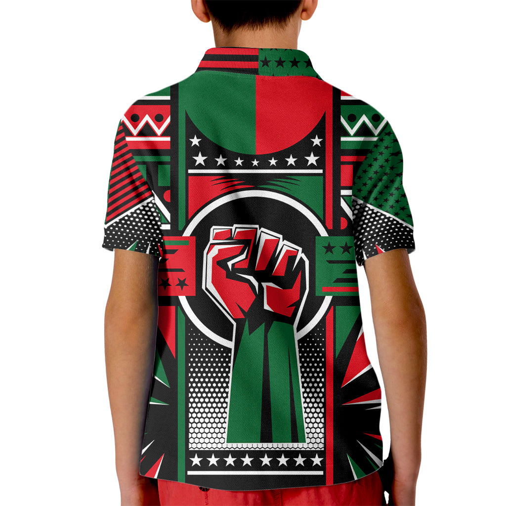Power Fist And Patterns In Pan African Kid Polo Shirt - Wonder Print Shop
