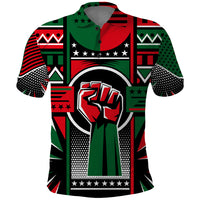 Power Fist And Patterns In Pan African Polo Shirt - Wonder Print Shop