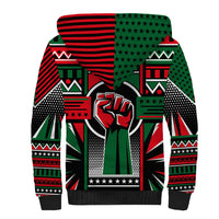 Power Fist And Patterns In Pan African Sherpa Hoodie - Wonder Print Shop