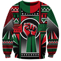 Power Fist And Patterns In Pan African Sweatshirt - Wonder Print Shop