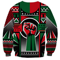 Power Fist And Patterns In Pan African Sweatshirt - Wonder Print Shop