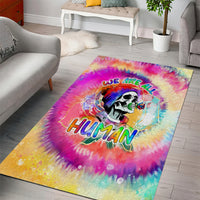 We Are All Human LGBT Area Rug Skull Tie Dye - Wonder Print Shop