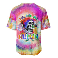 We Are All Human LGBT Baseball Jersey Skull Tie Dye - Wonder Print Shop