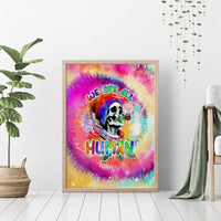 We Are All Human LGBT Canvas Wall Art Skull Tie Dye - Wonder Print Shop