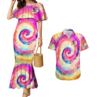 We Are All Human LGBT Couples Matching Mermaid Dress and Hawaiian Shirt Skull Tie Dye - Wonder Print Shop