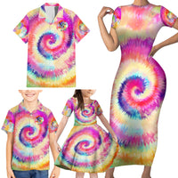 We Are All Human LGBT Family Matching Short Sleeve Bodycon Dress and Hawaiian Shirt Skull Tie Dye - Wonder Print Shop