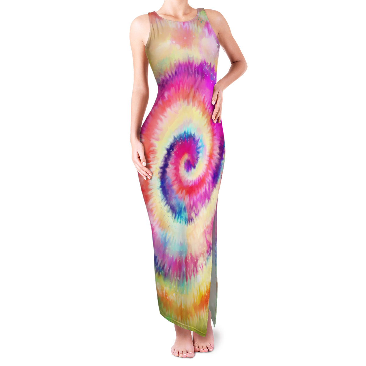 We Are All Human LGBT Family Matching Tank Maxi Dress and Hawaiian Shirt Skull Tie Dye - Wonder Print Shop