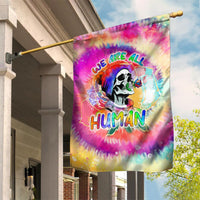 We Are All Human LGBT Garden Flag Skull Tie Dye - Wonder Print Shop