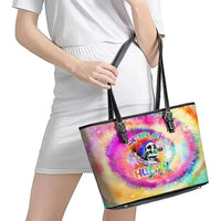 We Are All Human LGBT Leather Tote Bag Skull Tie Dye - Wonder Print Shop