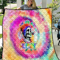 We Are All Human LGBT Quilt Skull Tie Dye - Wonder Print Shop