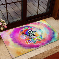 We Are All Human LGBT Rubber Doormat Skull Tie Dye - Wonder Print Shop