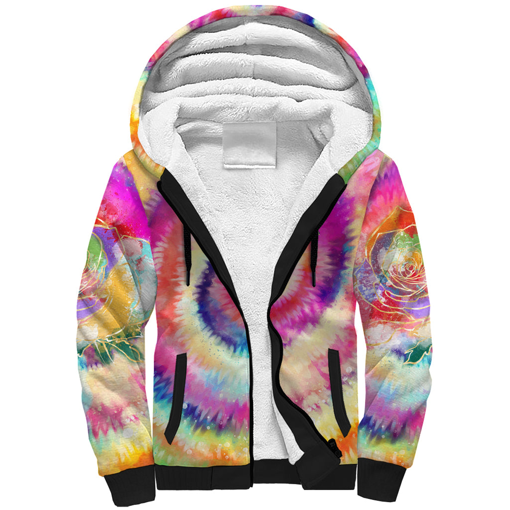 We Are All Human LGBT Sherpa Hoodie Skull Tie Dye - Wonder Print Shop