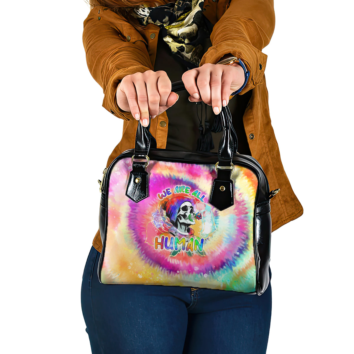 we-are-all-human-lgbt-shoulder-handbag-skull-tie-dye