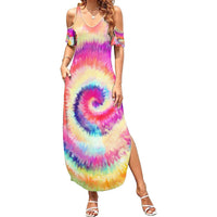 We Are All Human LGBT Summer Maxi Dress Skull Tie Dye - Wonder Print Shop