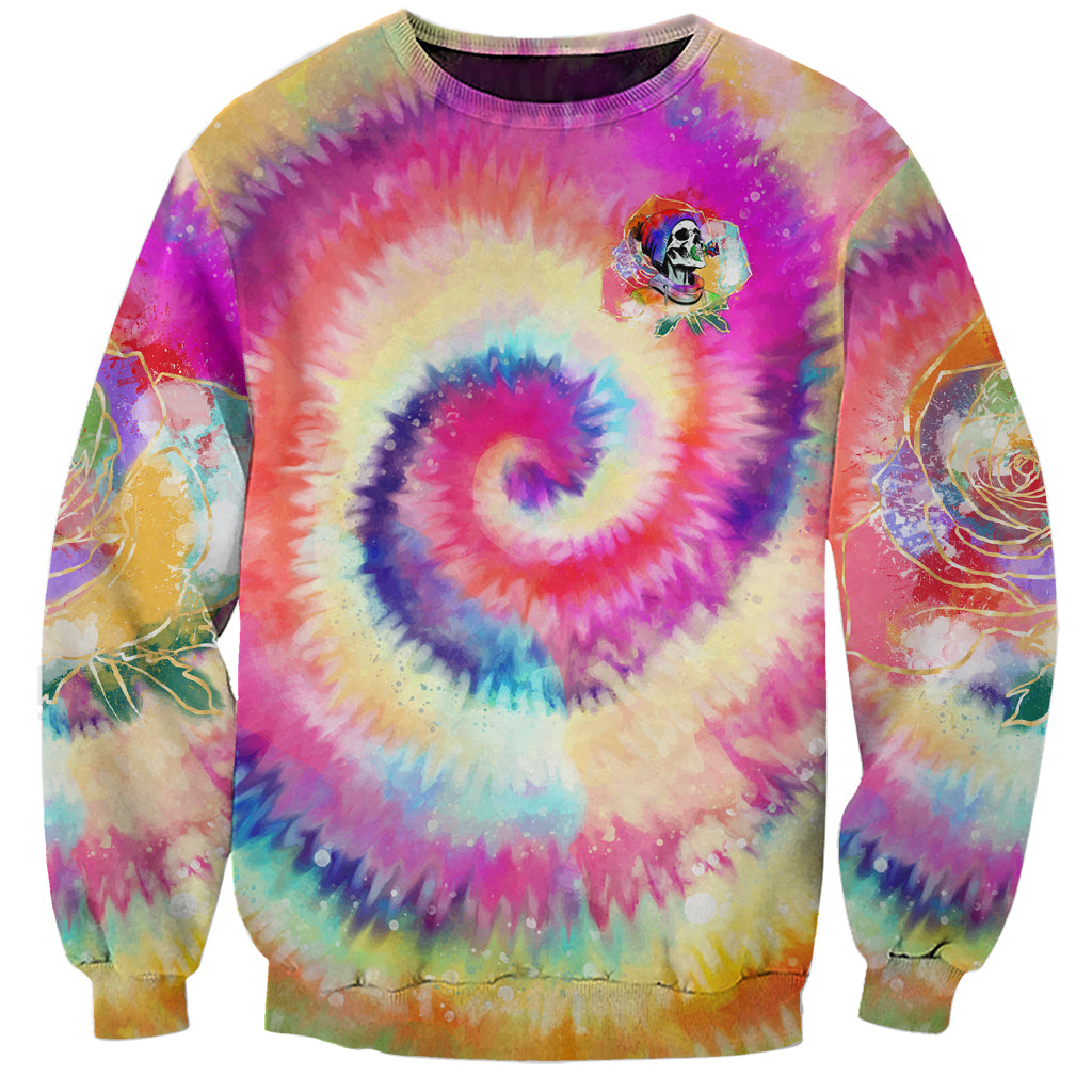 We Are All Human LGBT Sweatshirt Skull Tie Dye - Wonder Print Shop