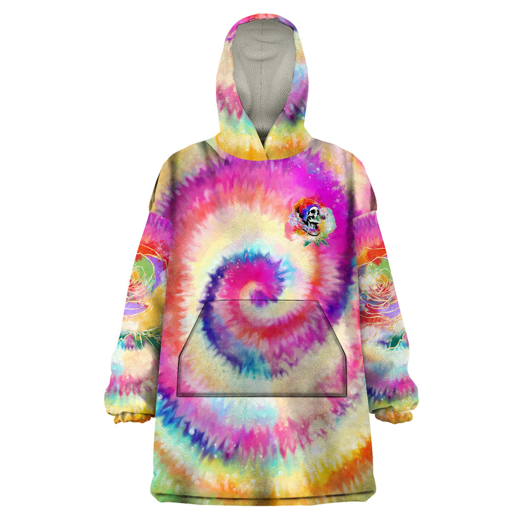 We Are All Human LGBT Wearable Blanket Hoodie Skull Tie Dye - Wonder Print Shop