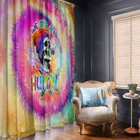 We Are All Human LGBT Window Curtain Skull Tie Dye - Wonder Print Shop