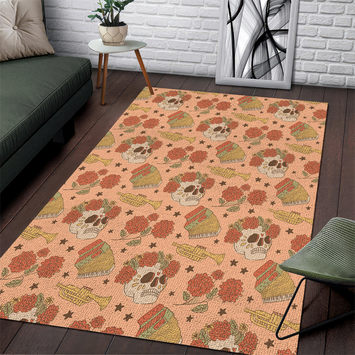 Day of the Dead Area Rug Sugar Skulls - Wonder Print Shop