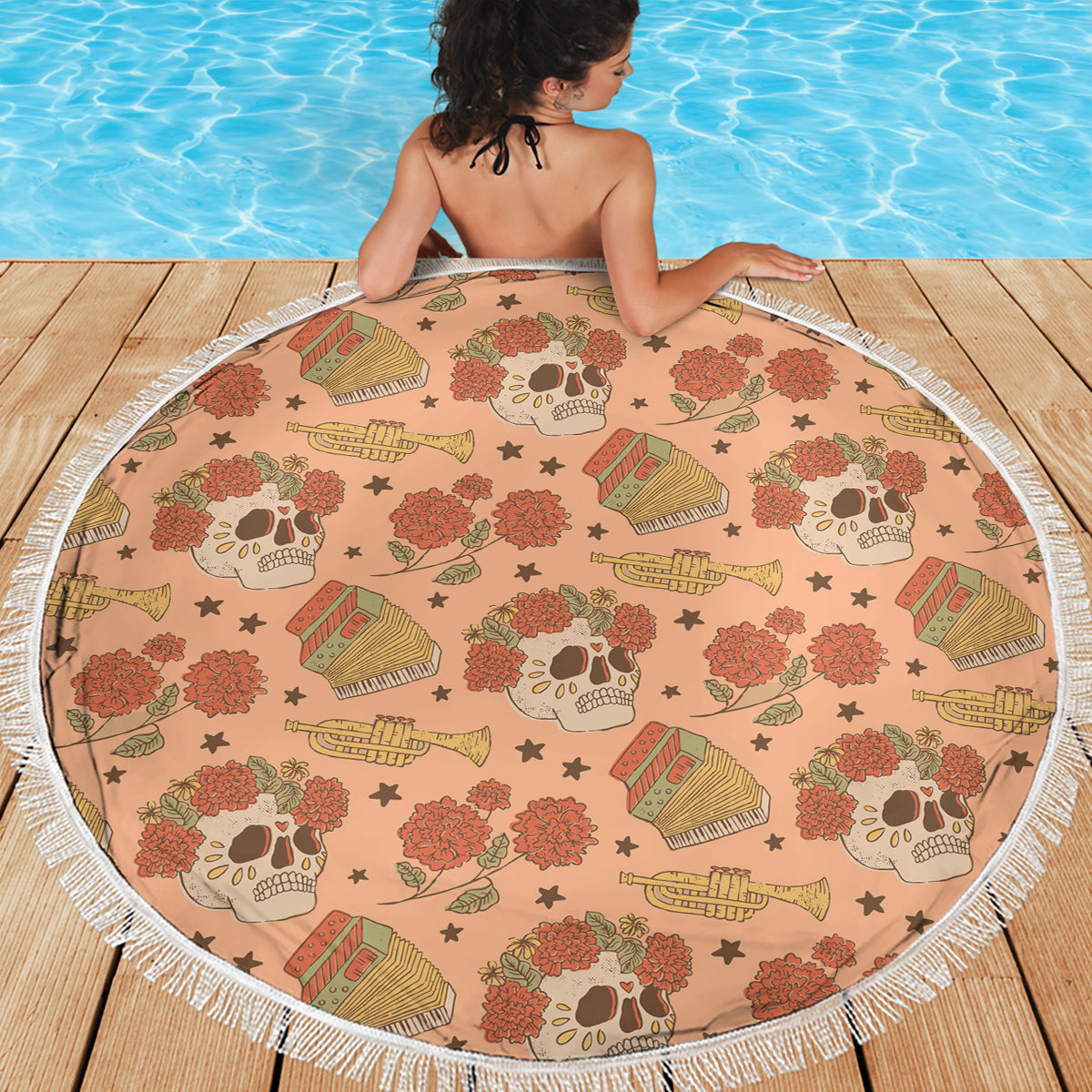 Day of the Dead Beach Blanket Sugar Skulls - Wonder Print Shop