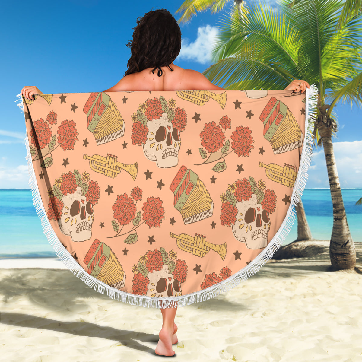 Day of the Dead Beach Blanket Sugar Skulls - Wonder Print Shop