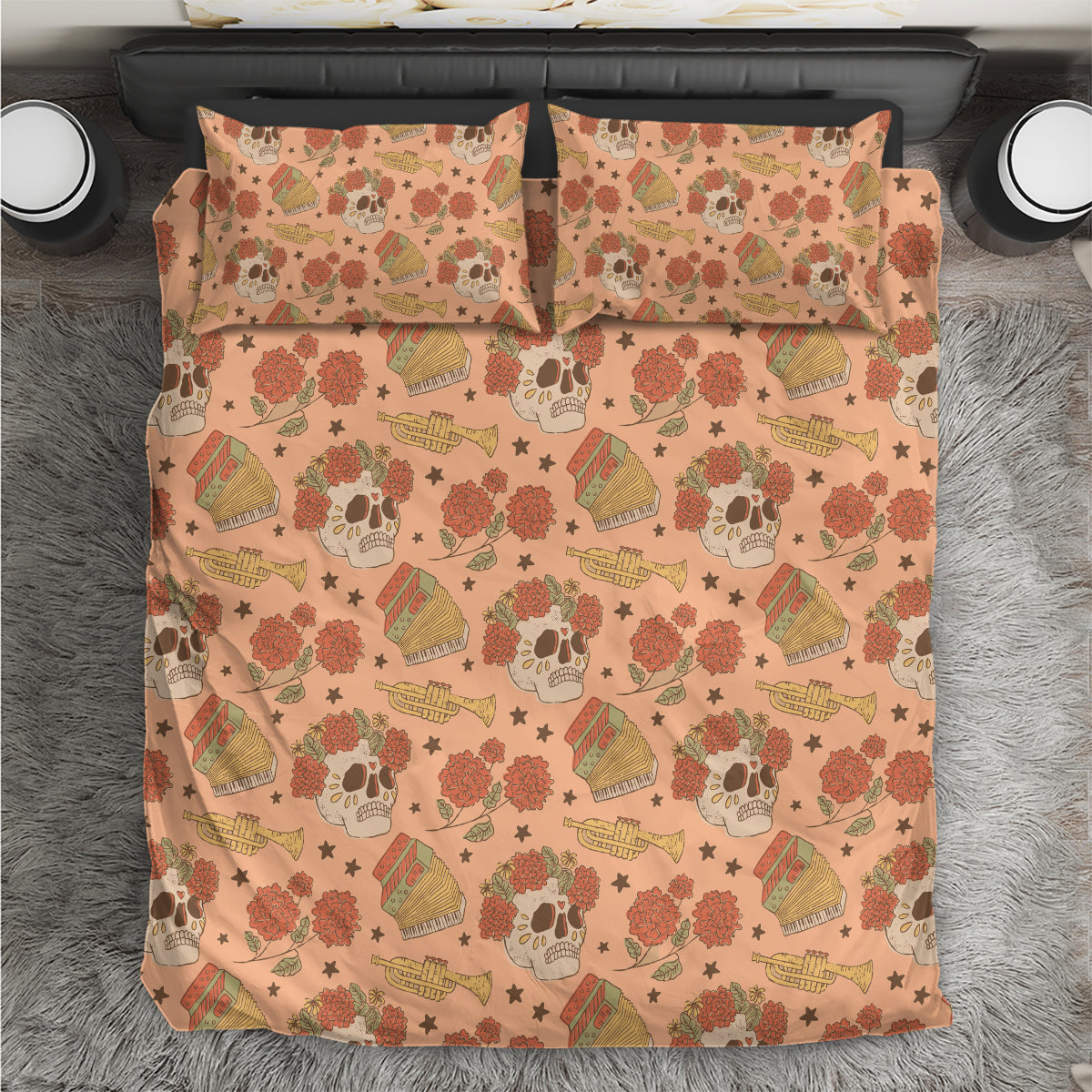 Day of the Dead Bedding Set Sugar Skulls - Wonder Print Shop