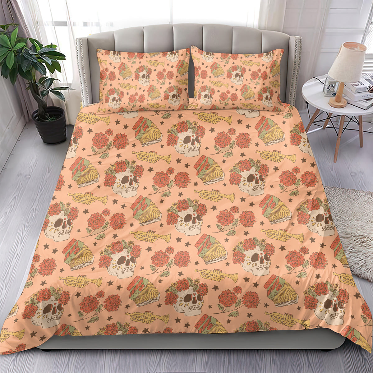 Day of the Dead Bedding Set Sugar Skulls - Wonder Print Shop