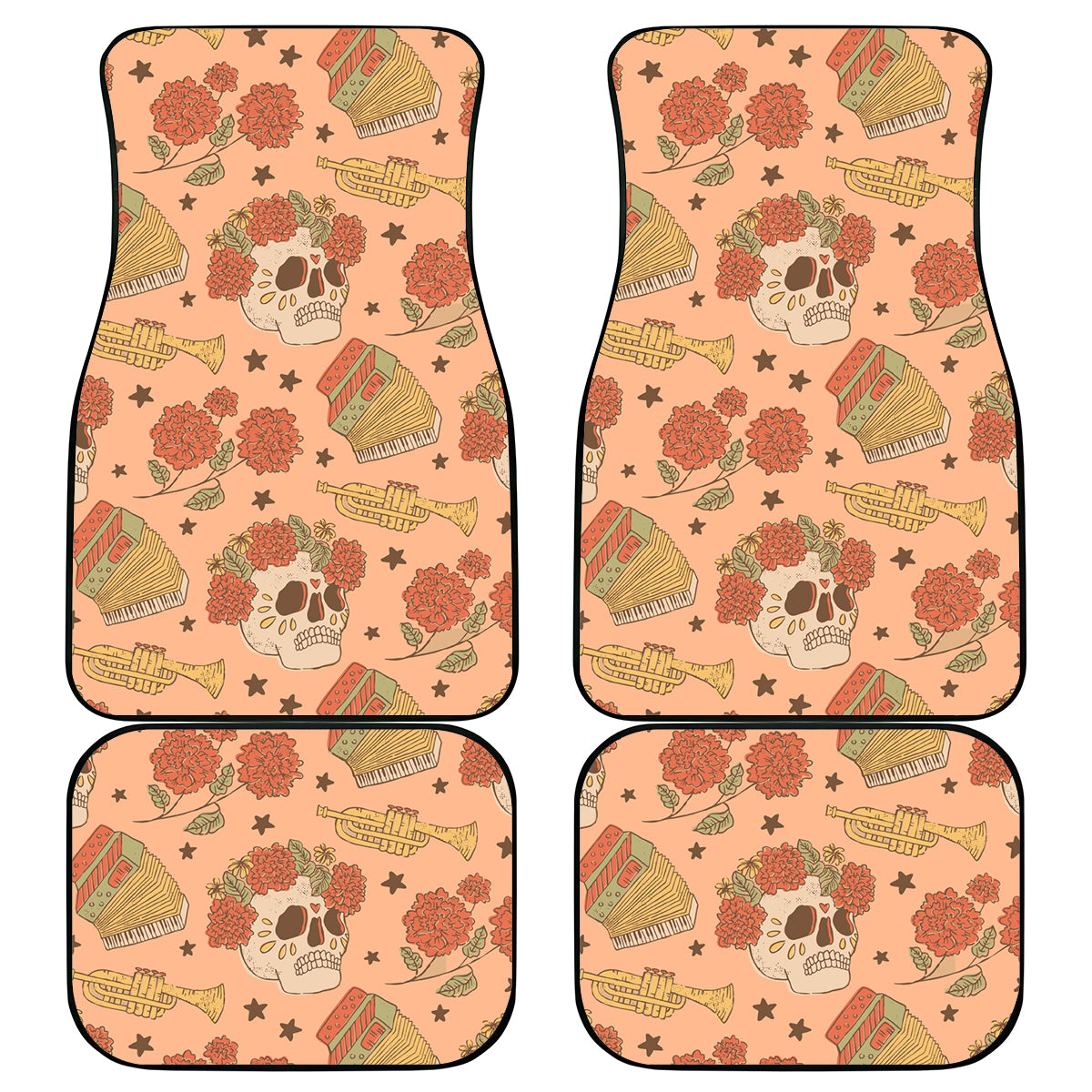 Day of the Dead Car Mats Sugar Skulls - Wonder Print Shop