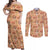 Day of the Dead Couples Matching Off Shoulder Maxi Dress and Long Sleeve Button Shirt Sugar Skulls - Wonder Print Shop
