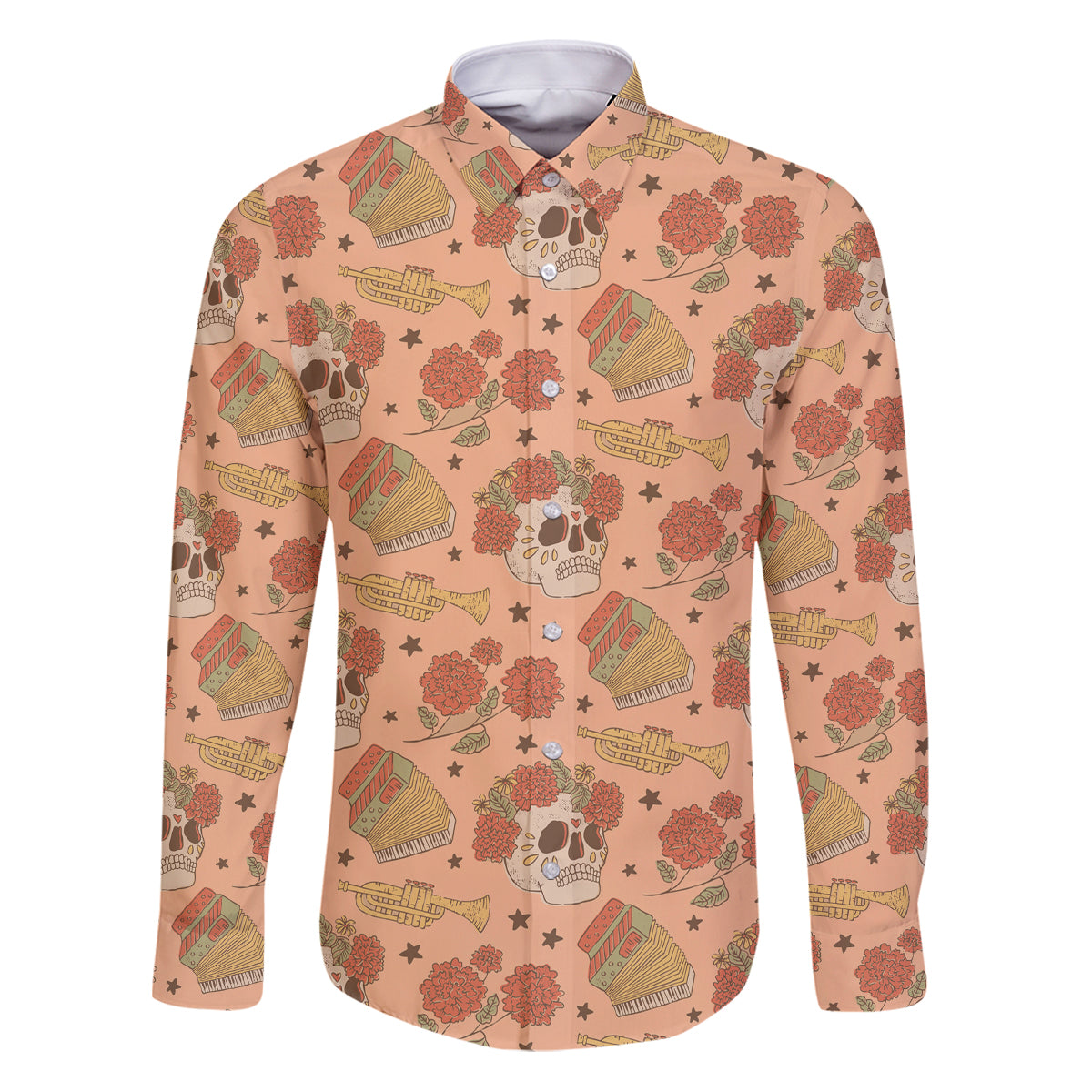 Day of the Dead Family Matching Puletasi Dress and Hawaiian Shirt Sugar Skulls - Wonder Print Shop