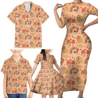 Day of the Dead Family Matching Short Sleeve Bodycon Dress and Hawaiian Shirt Sugar Skulls - Wonder Print Shop
