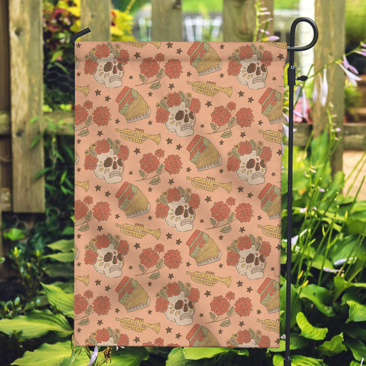 Day of the Dead Garden Flag Sugar Skulls - Wonder Print Shop