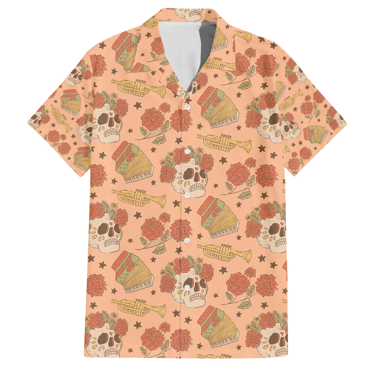 Day of the Dead Hawaiian Shirt Sugar Skulls - Wonder Print Shop