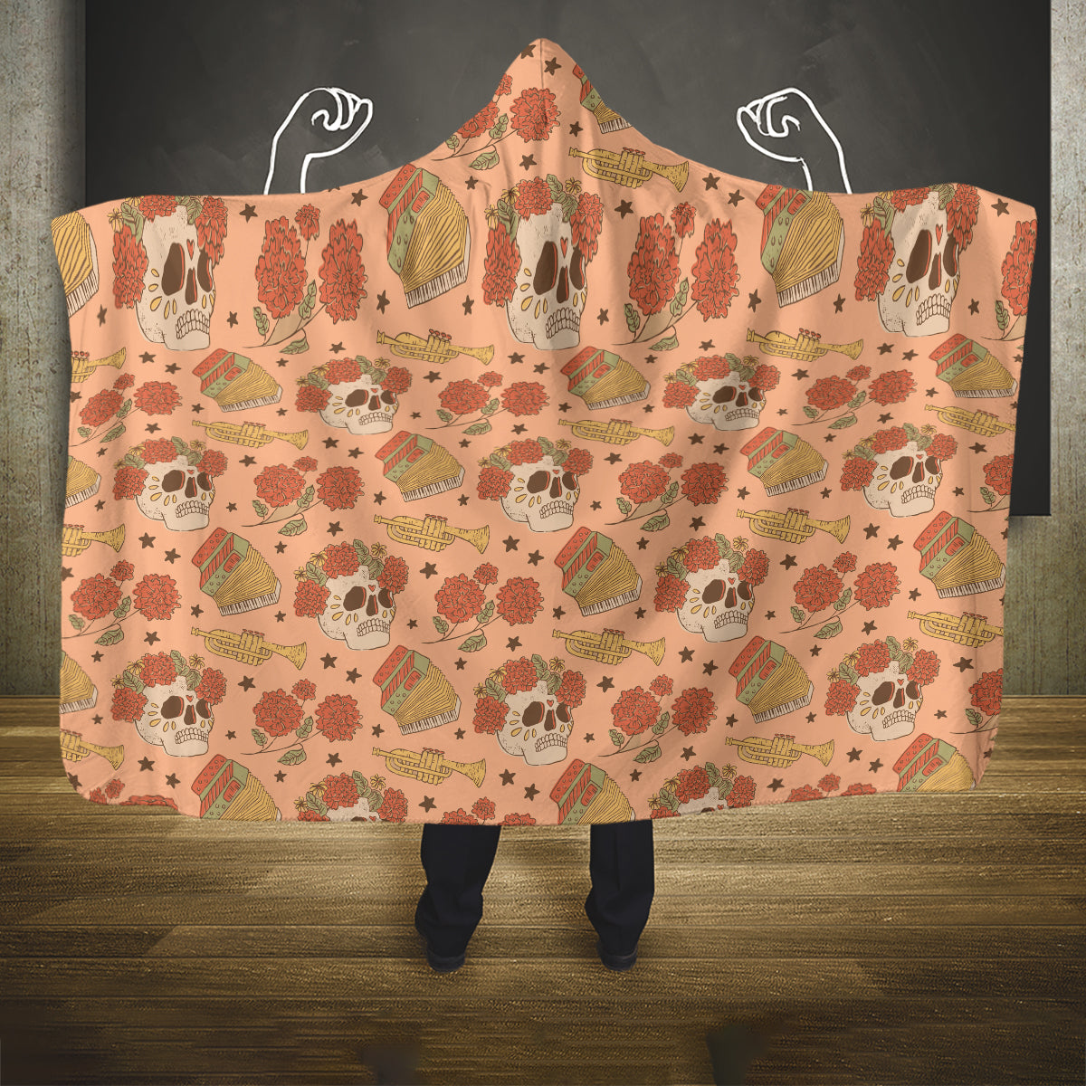 day-of-the-dead-hooded-blanket-sugar-skulls