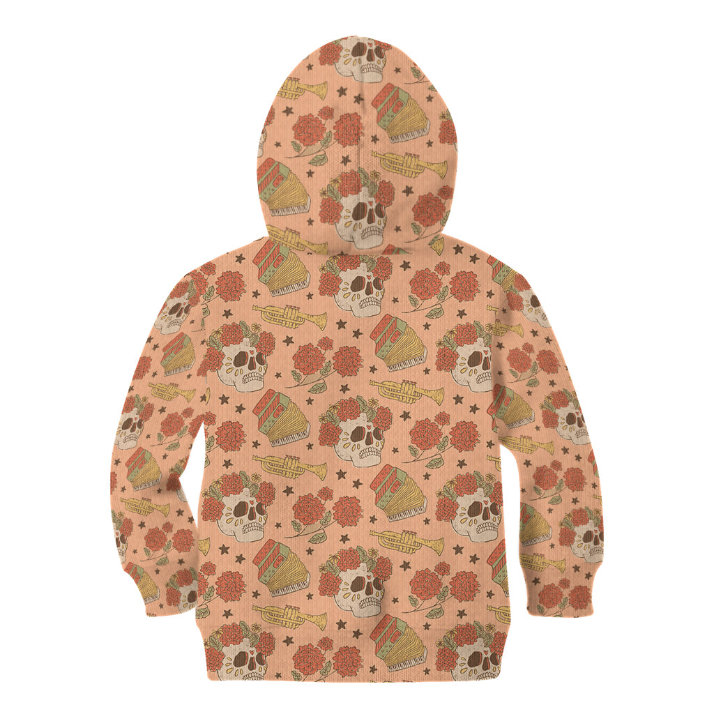 Day of the Dead Kid Hoodie Sugar Skulls - Wonder Print Shop