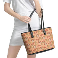 Day of the Dead Leather Tote Bag Sugar Skulls - Wonder Print Shop