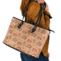 Day of the Dead Leather Tote Bag Sugar Skulls - Wonder Print Shop
