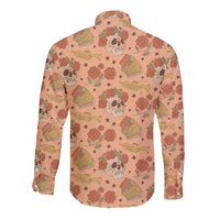 Day of the Dead Long Sleeve Button Shirt Sugar Skulls - Wonder Print Shop