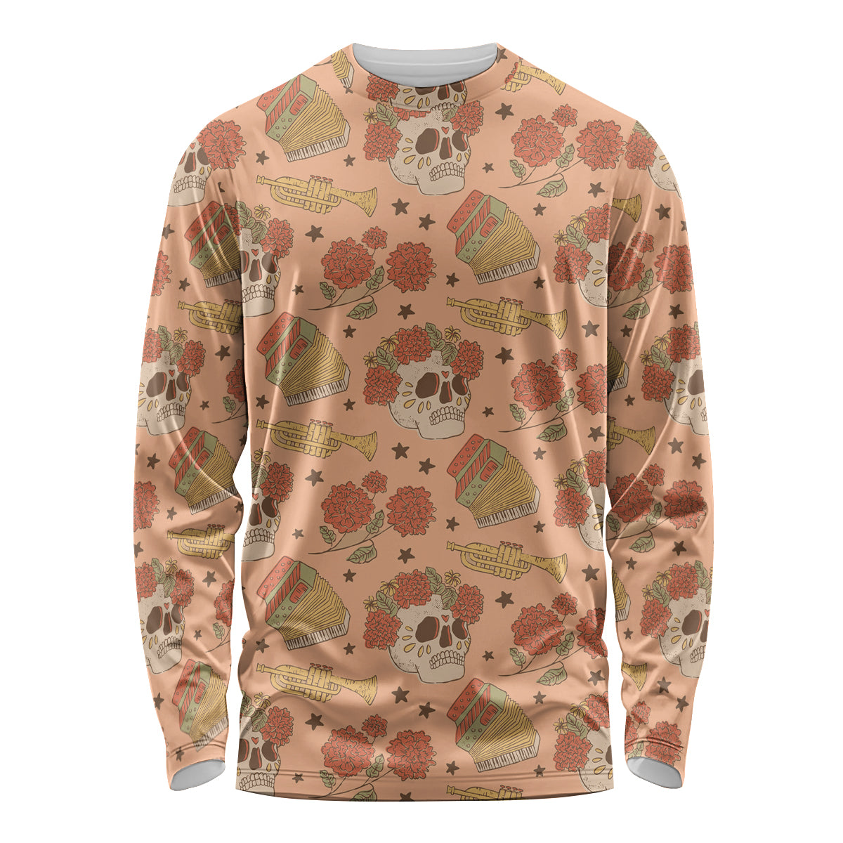 Day of the Dead Long Sleeve Shirt Sugar Skulls - Wonder Print Shop