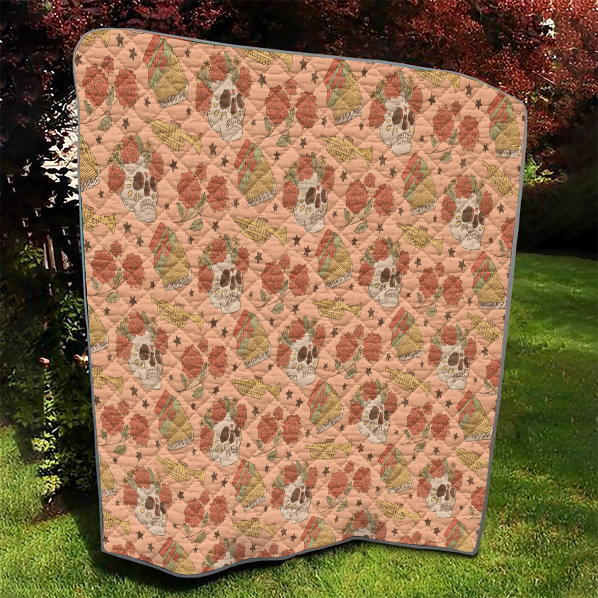 Day of the Dead Quilt Sugar Skulls - Wonder Print Shop