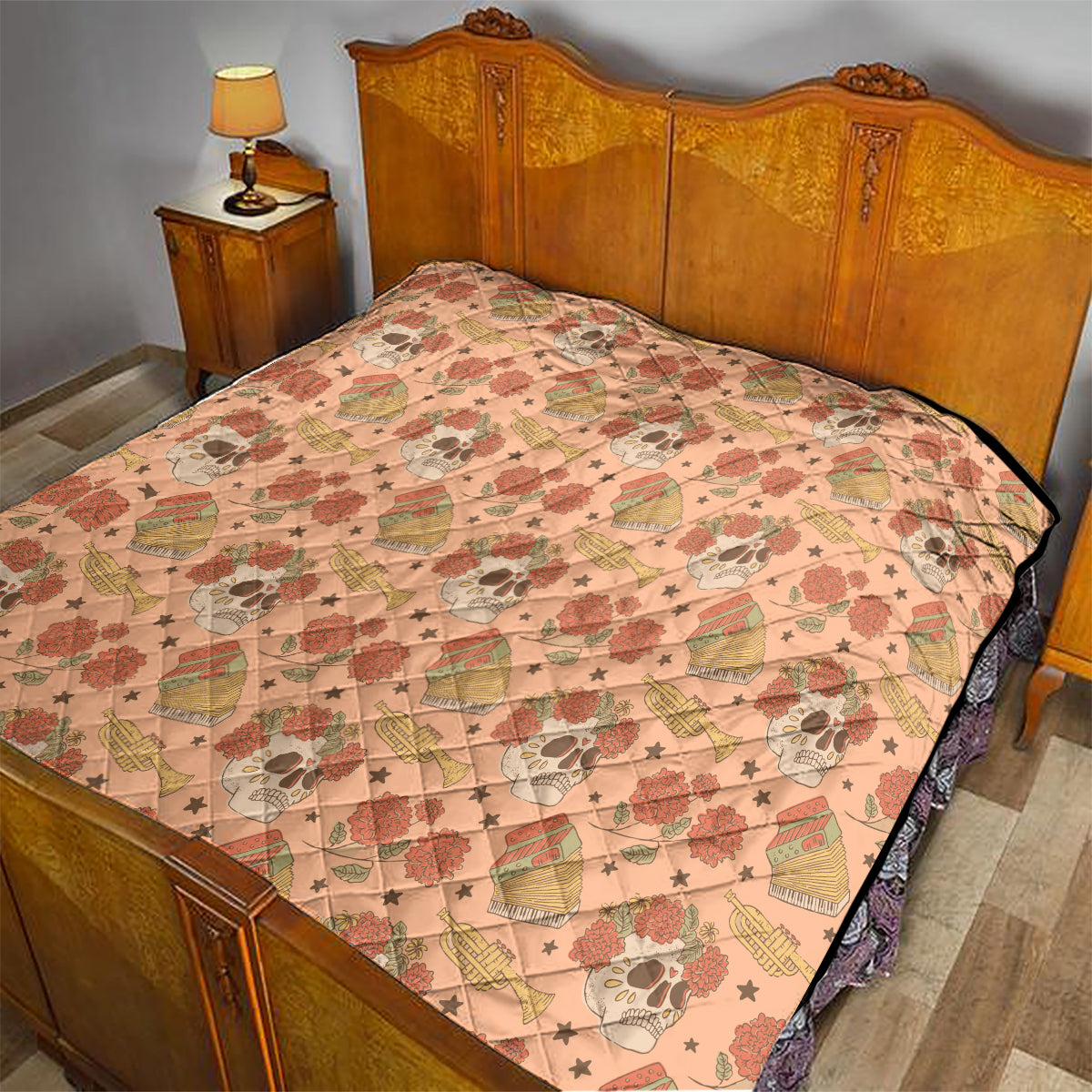 Day of the Dead Quilt Sugar Skulls - Wonder Print Shop