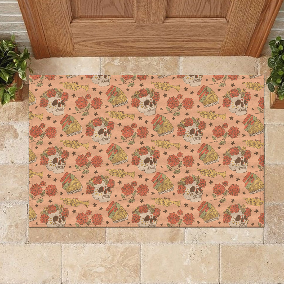 Day of the Dead Rubber Doormat Sugar Skulls - Wonder Print Shop