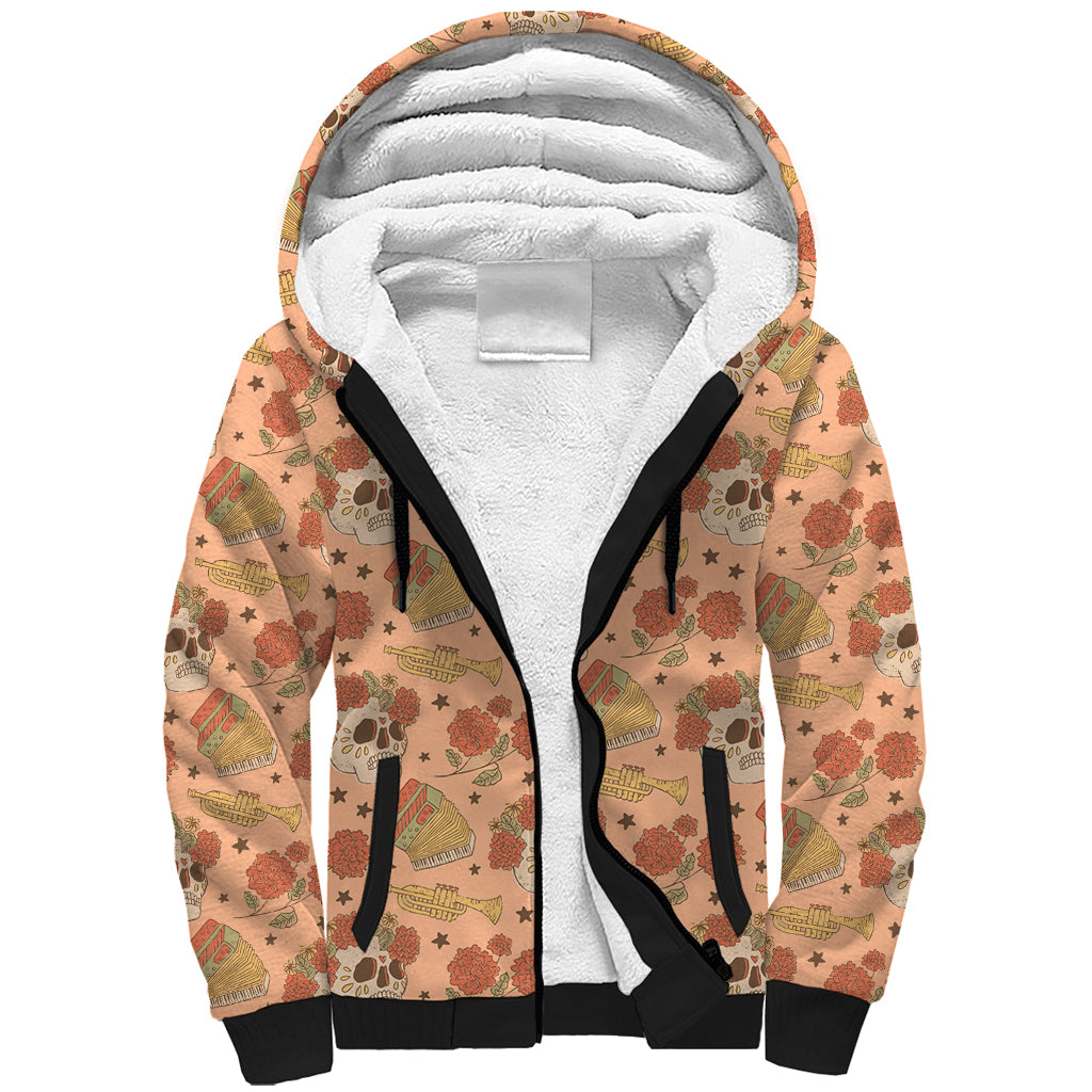 Day of the Dead Sherpa Hoodie Sugar Skulls - Wonder Print Shop
