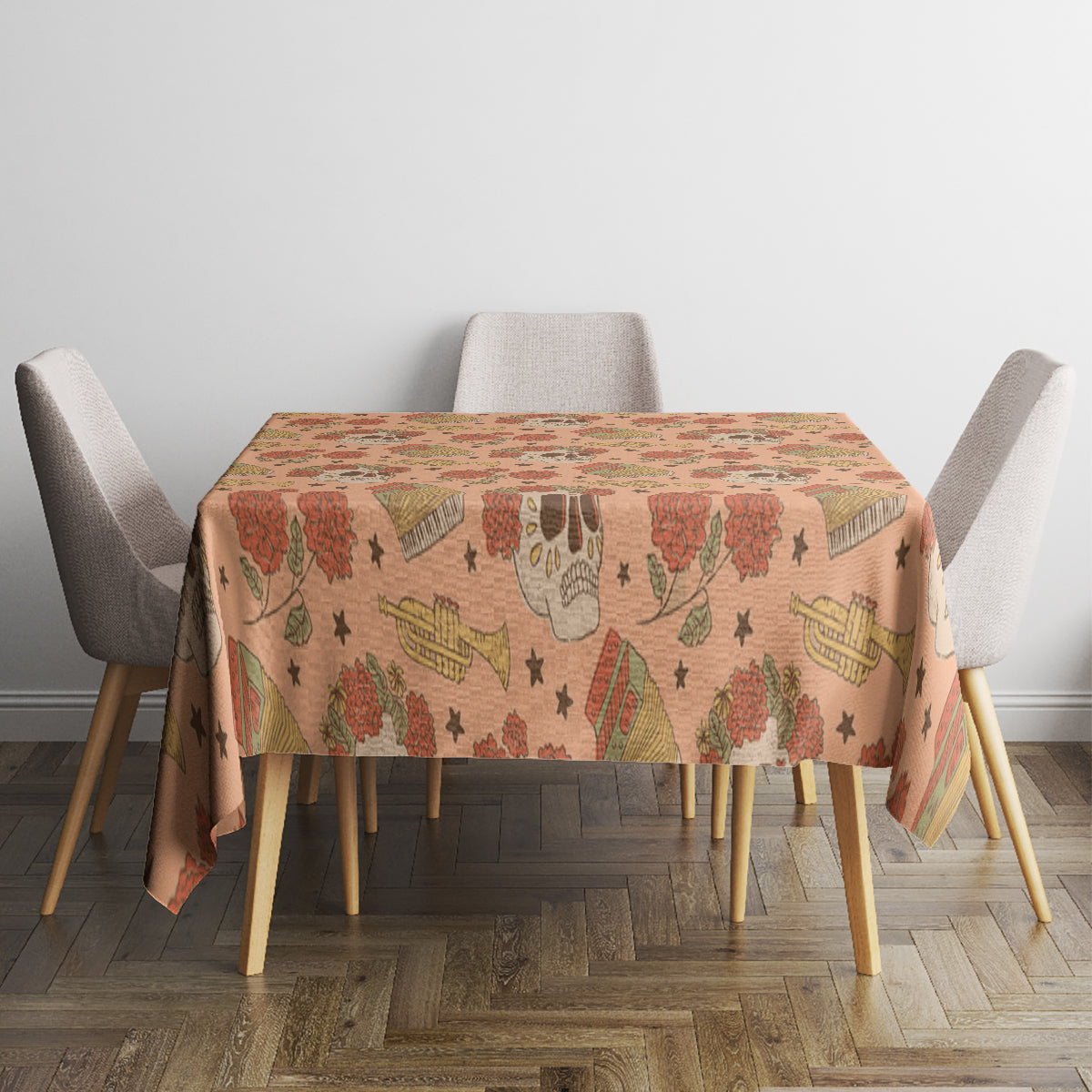Day of the Dead Tablecloth Sugar Skulls - Wonder Print Shop
