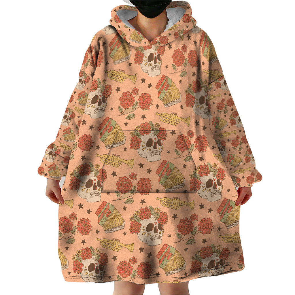 Day of the Dead Wearable Blanket Hoodie Sugar Skulls - Wonder Print Shop