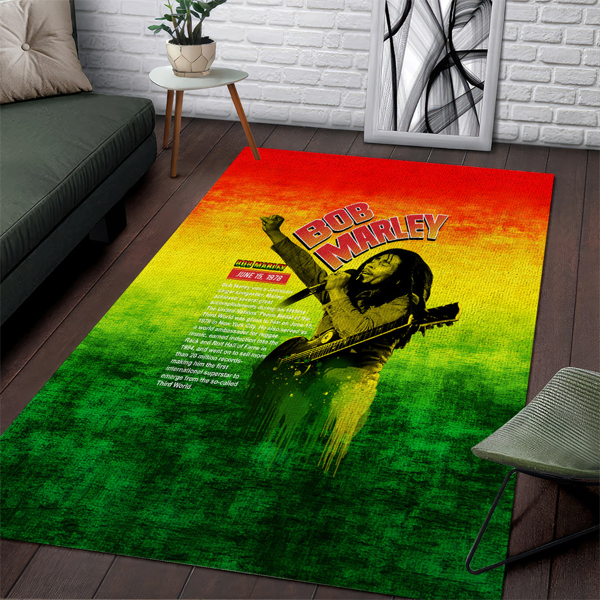 The Real Legend Bob Area Rug African Jamaica Reggae - Wonder Print Shop