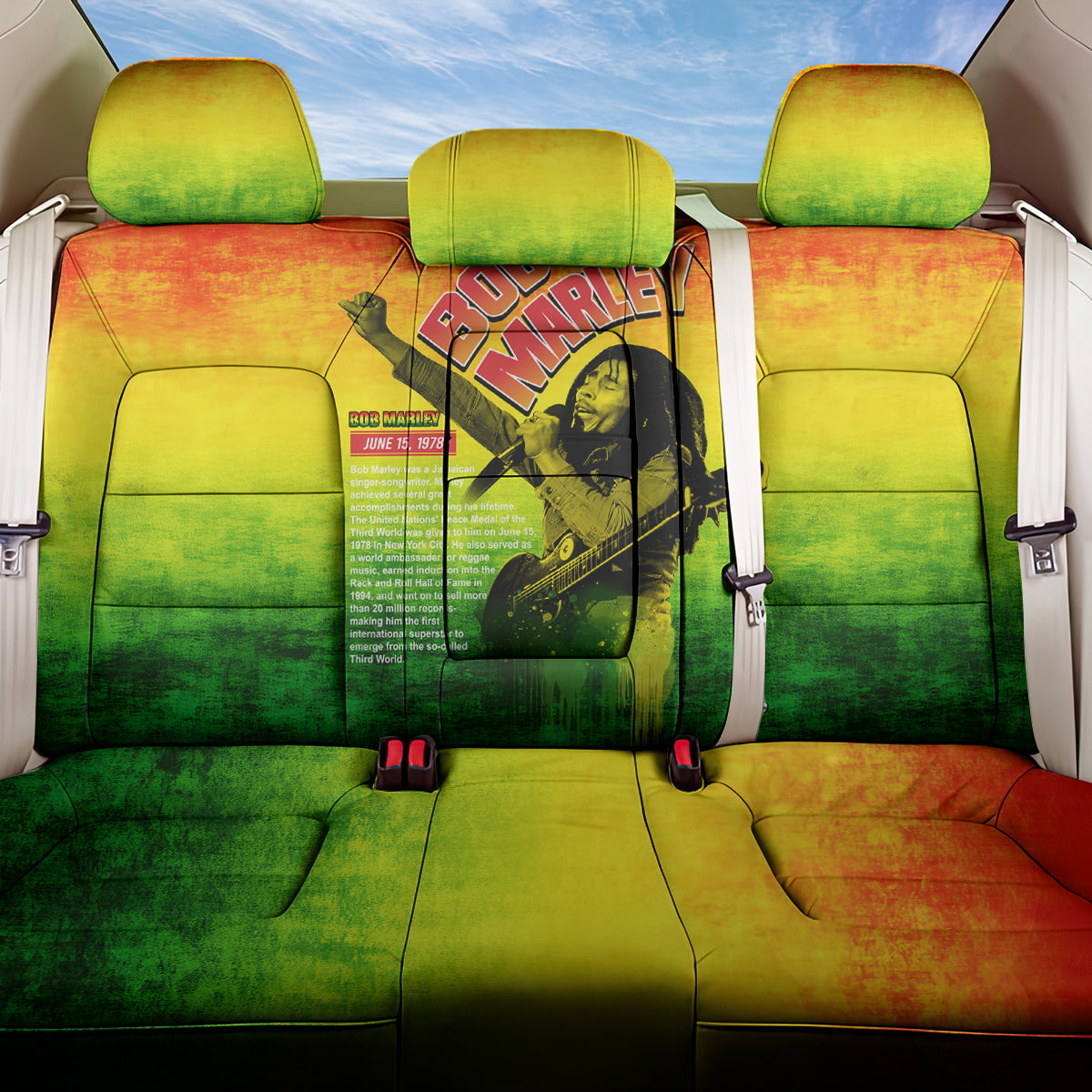The Real Bob Marley Back Car Seat Cover African Jamaica Reggae