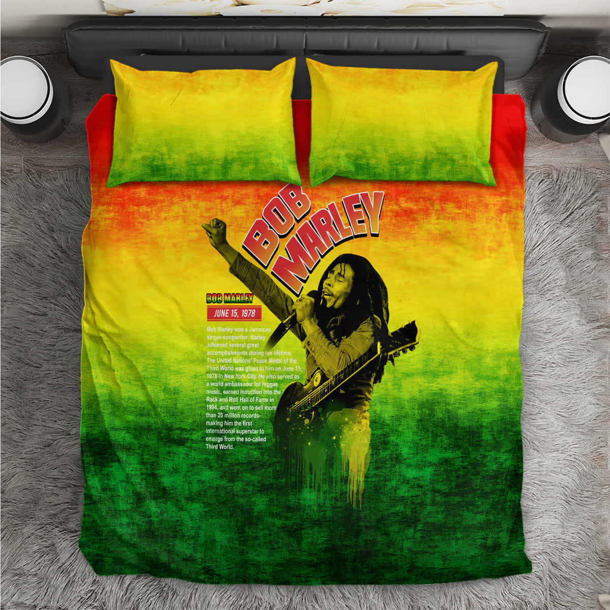 The Real Bob Marley Bedding Set African Jamaica Reggae