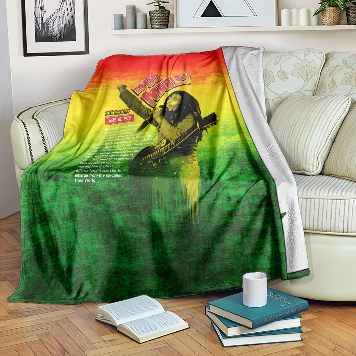 The Real Bob Marley Blanket African Jamaica Reggae